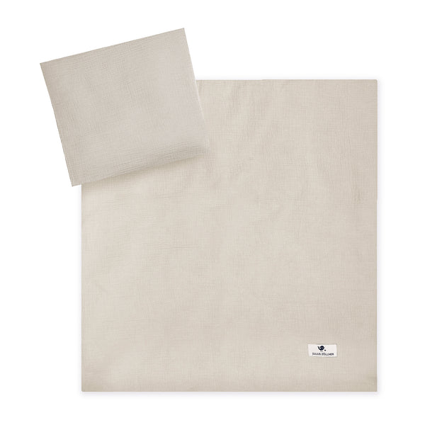 Bettwäsche aus Baumwollmusselin, Sand