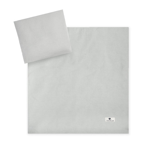 Bettwäsche aus Baumwollmusselin, Grau