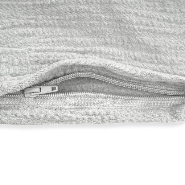 Bettwäsche aus Baumwollmusselin, Grau