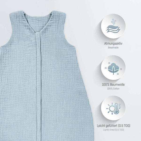 Musselin Sommerschlafsack, Denim