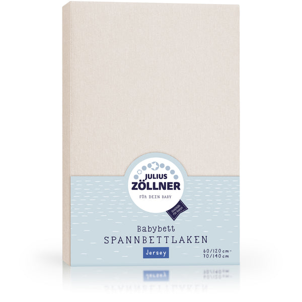 Jersey Spannbettlaken für Babymatratzen 60x120 bis 70x140cm, shell