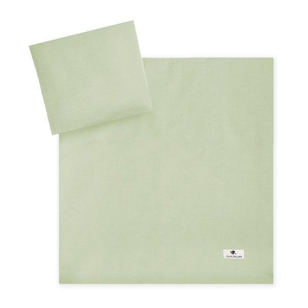 Bettwäsche aus Baumwollmusselin, lime