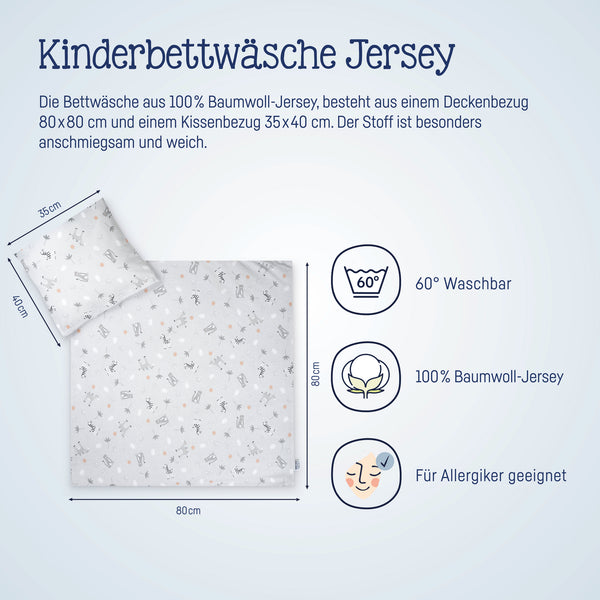 Jersey Bettwäsche Savanne Grau