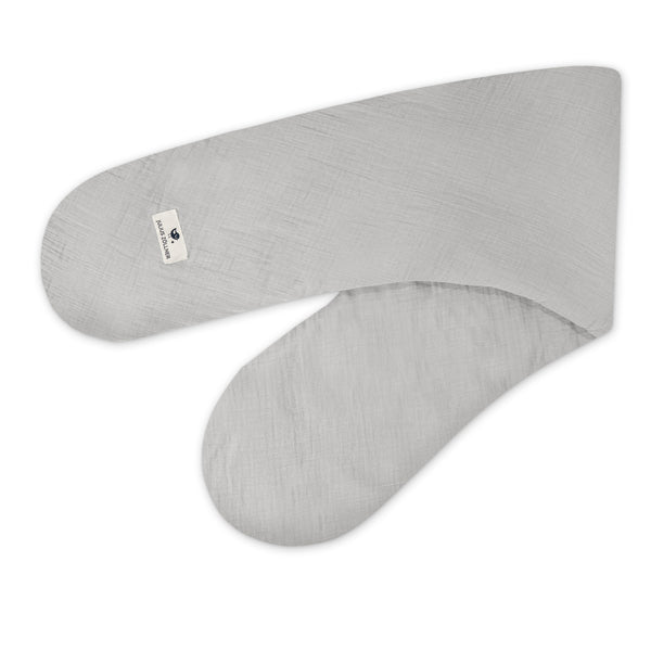 Nursing pillow cover made of cotton muslin, grey