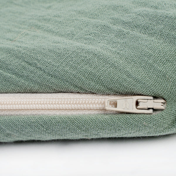 Nursing pillow cover made of cotton muslin, green