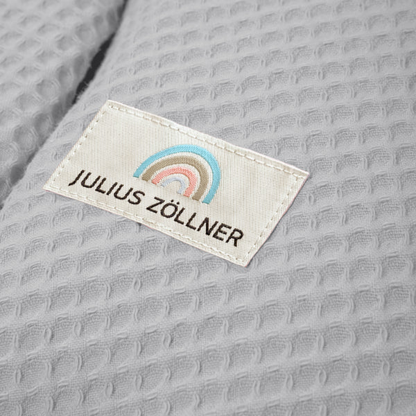 Stillkissenbezug mit Knopf, Waffelpiqué Light grey