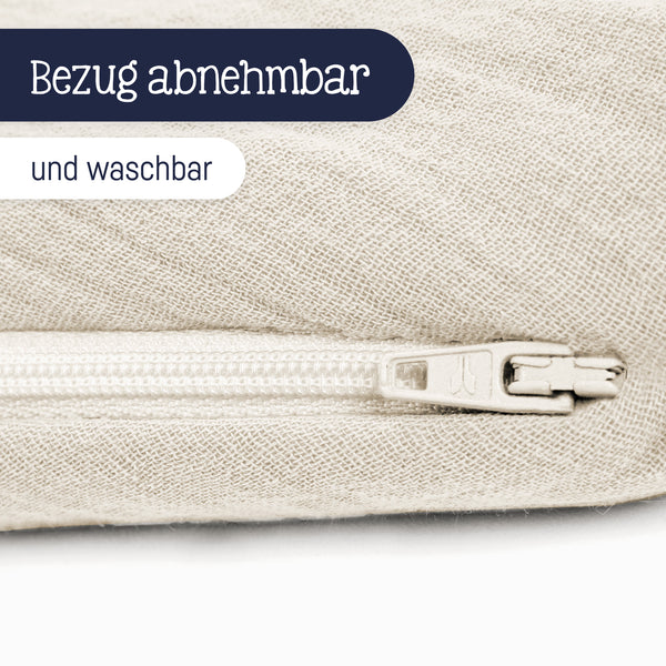 Nursing pillow made of cotton muslin, sand