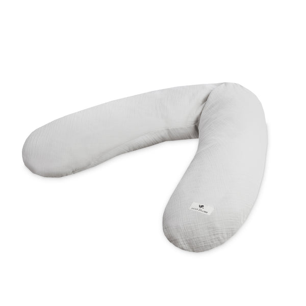 Nursing pillow made of cotton muslin, grey