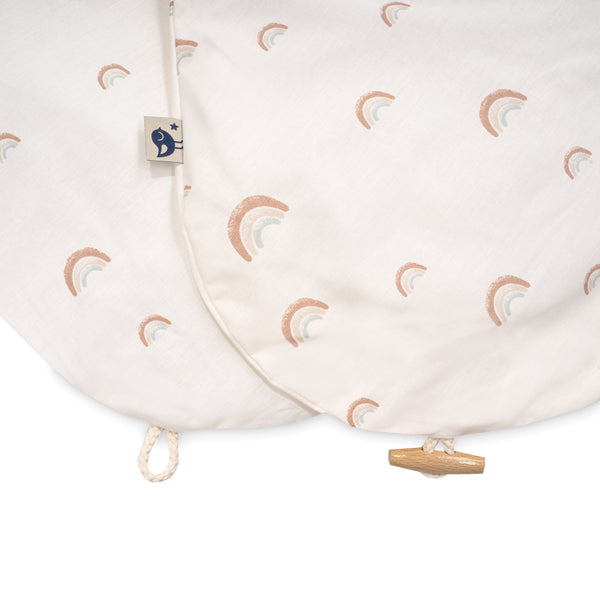 Nursing pillow cover with button, Organic Rainbow