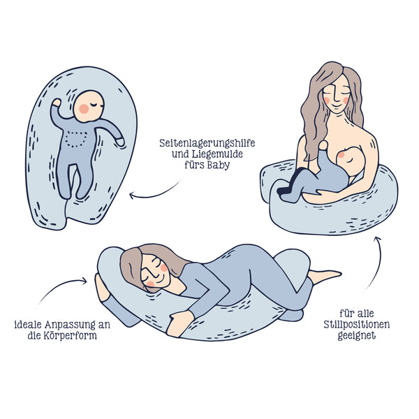 Nursing pillow made of cotton muslin, sand