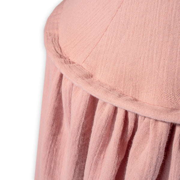 Cotton muslin canopy, dusty rose
