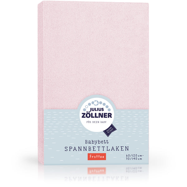 Fottee fitted sheet for baby mattresses 60x120 to 70x140cm, pink