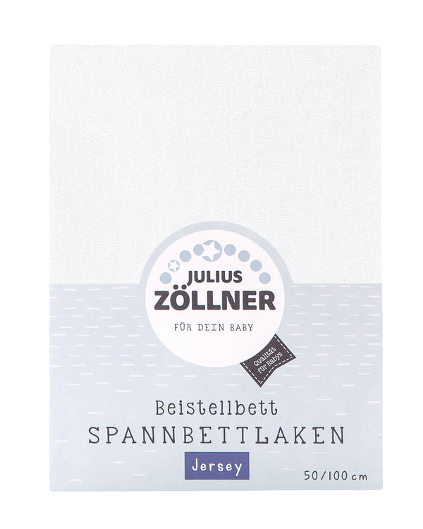 Jersey fitted sheet for the side bed 50x100cm, white