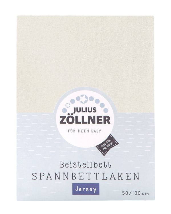 Jersey fitted sheet for the side bed 50x100cm, Ecru