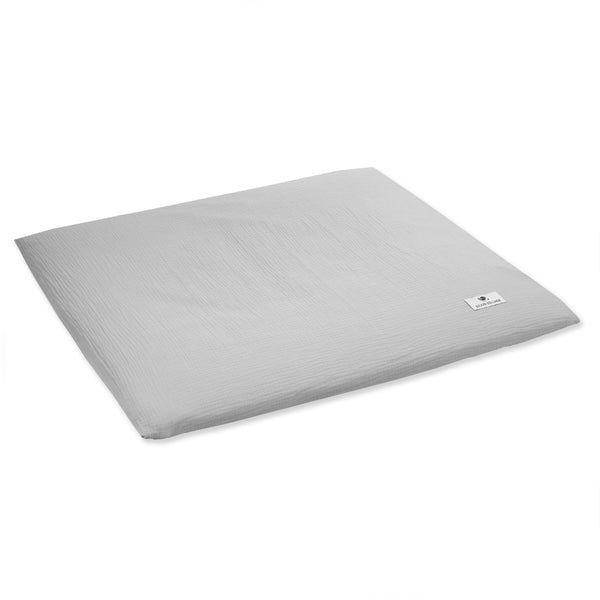 Changing mat cover made of muslin, grey