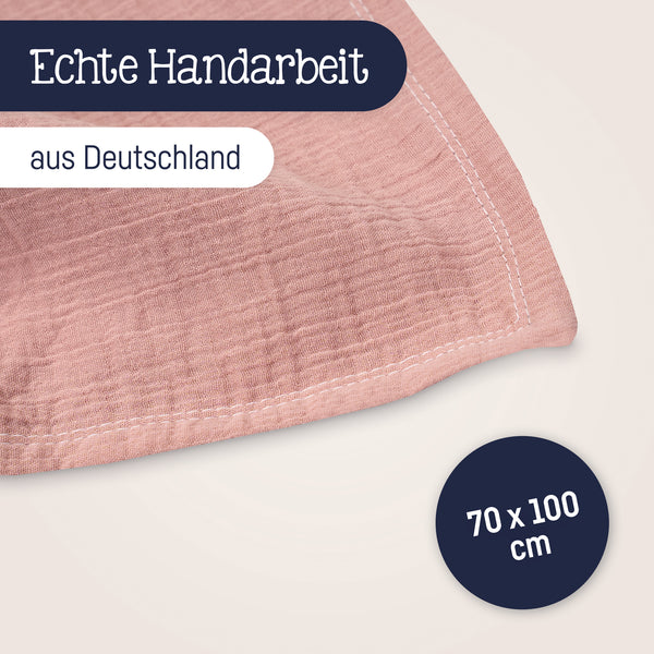 Kuscheldecke aus Baumwollmusselin, Dusty Rose