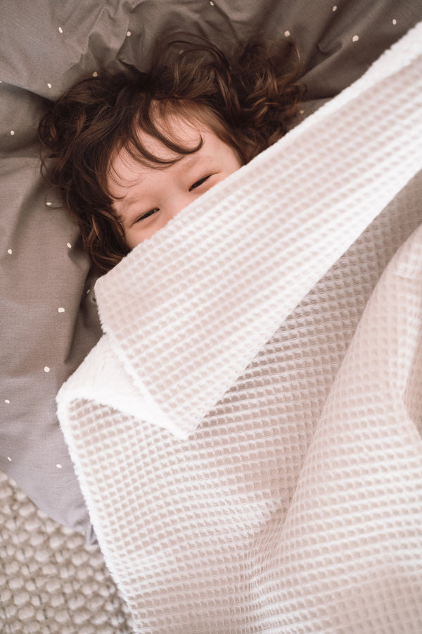 Winter blanket, waffle piqué Seashell