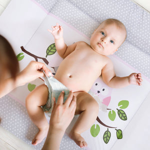 Wickelauflage "Softy", kleine Eulen rosa 85/75