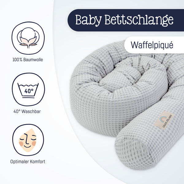 Bettschlange Waffelpiqué Light grey