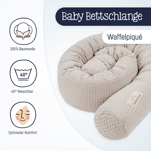 Bettschlange Waffelpiqué Seashell