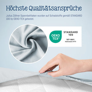 Jersey fitted sheet for baby mattresses 60x120 to 70x140cm, denim