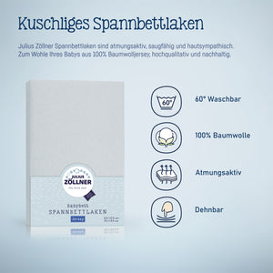 Jersey fitted sheet for cradles and bassinet mattresses 90x 40 cm, denim