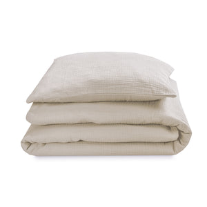 Bettwäsche aus Baumwollmusselin, Sand