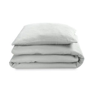 Bettwäsche aus Baumwollmusselin, Grau