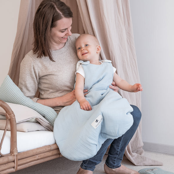Musselin Babyschlafsack, Denim