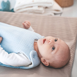Musselin Babyschlafsack, Denim