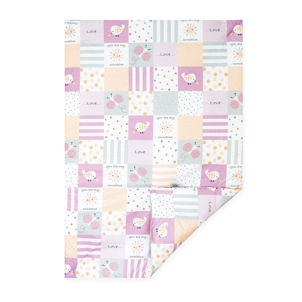 Crawling blanket, patch rose