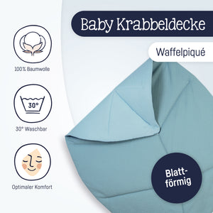 Crawling blanket leaf, waffle piqué seashell