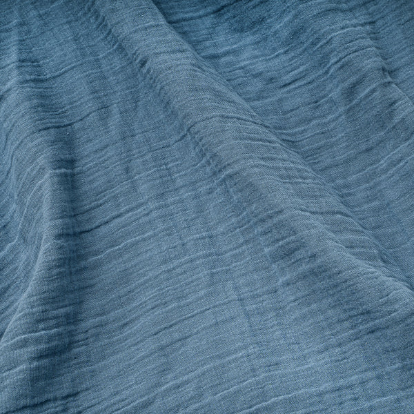 Cotton muslin bed linen, blue