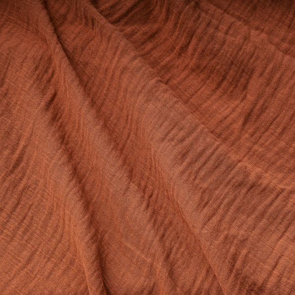 Cotton muslin bed linen, rust