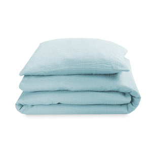 Cotton muslin bed linen, denim