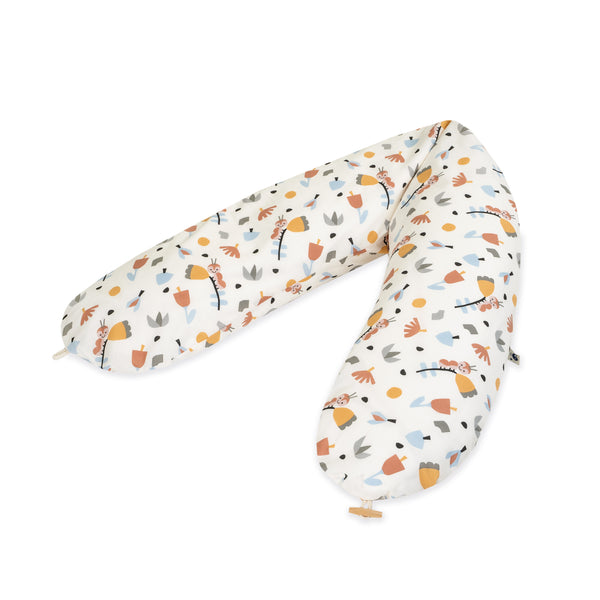 Nursing pillow with button, Organic Crazy Flowers