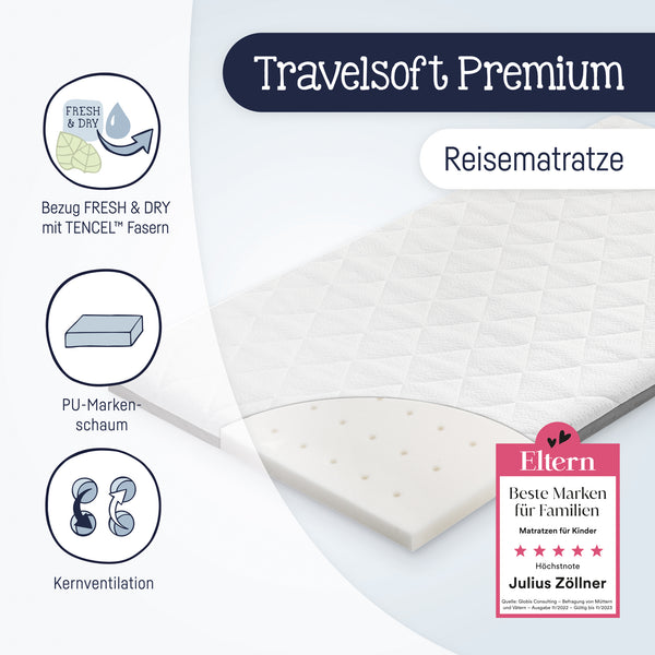 Mattress for travel bed - Travelsoft Premium