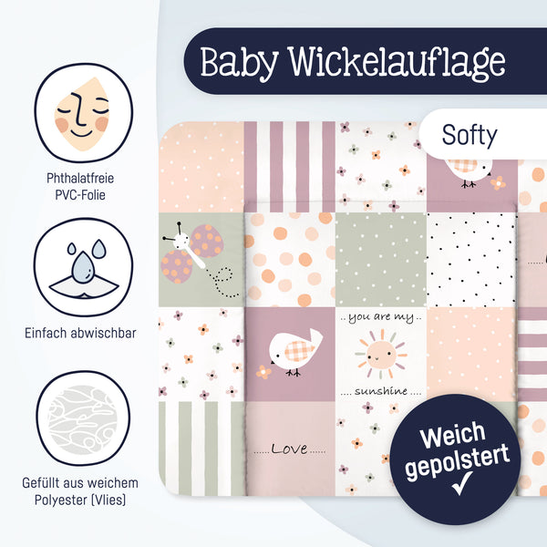 Wickelauflage "Softy", Patch Rose