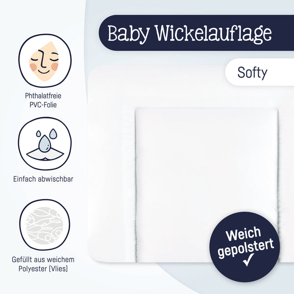 Wickelauflage "Softy", uni weiß