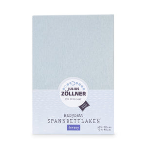 Jersey fitted sheet for baby mattresses 60x120 to 70x140cm, denim