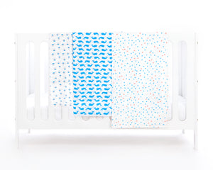 Spucktücher 3er Pack Wal blau 70/70