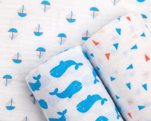 Spucktücher 3er Pack Wal blau 70/70