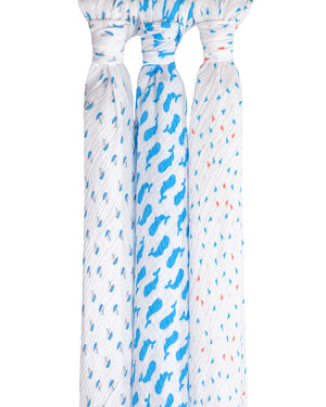 Spucktücher 3er Pack Wal blau 70/70