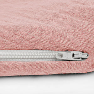 Nursing pillow cover made of cotton muslin, dusty rose