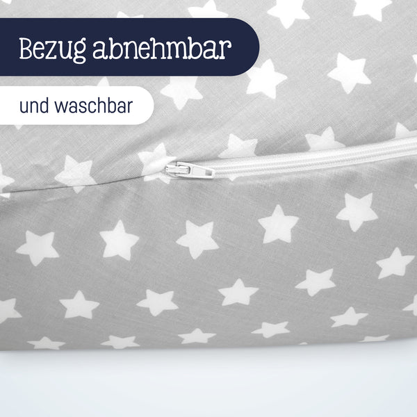 Nursing pillow, stars grey