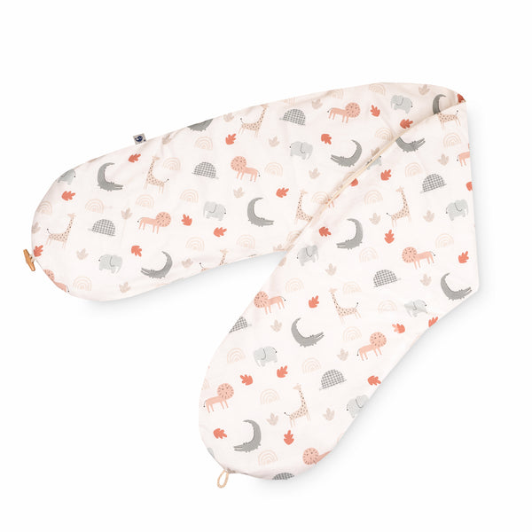 Nursing pillow cover with button, Organic Wild Friends