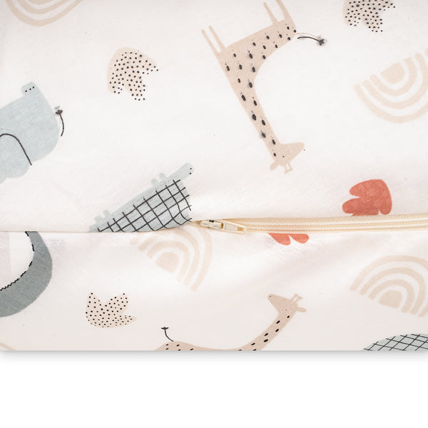 Nursing pillow cover with button, Organic Wild Friends