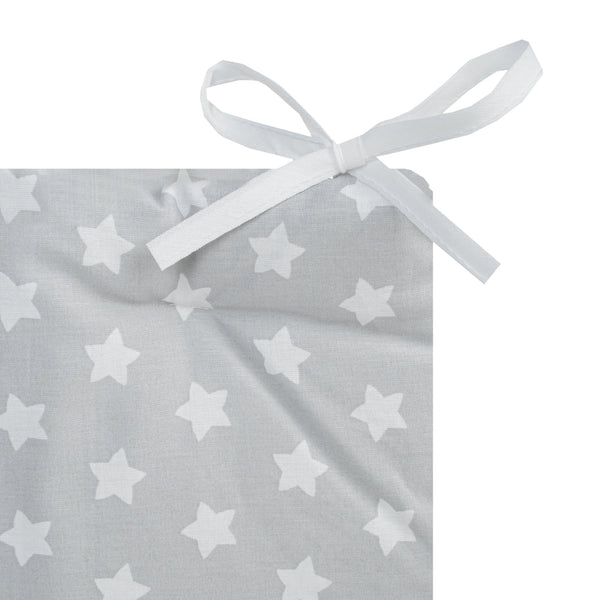 Cot bumper, gray stars