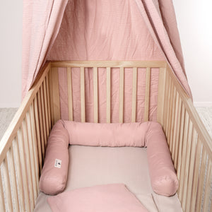 Bettschlange aus Baumwollmusselin, Dusty Rose