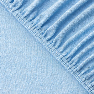 Fottee Spannbettlaken für Babymatratzen 60x120 bis 70x140cm, Hellblau
